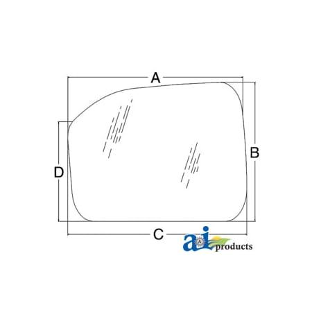 A & I Products Glass, Front, Lower (RH) - Tinted 17" x25.7" x4.2" A-E0NN9400246BA